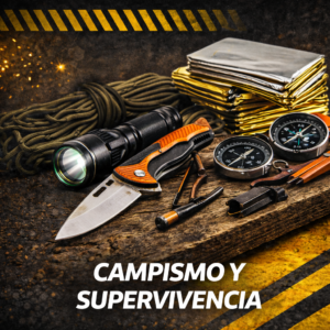 Venta de equipo de campismo y supervivencia como navajas, linternas, brújulas y mantas térmicas. Distribuidor de artículos para outdoor, emergencia y seguridad.