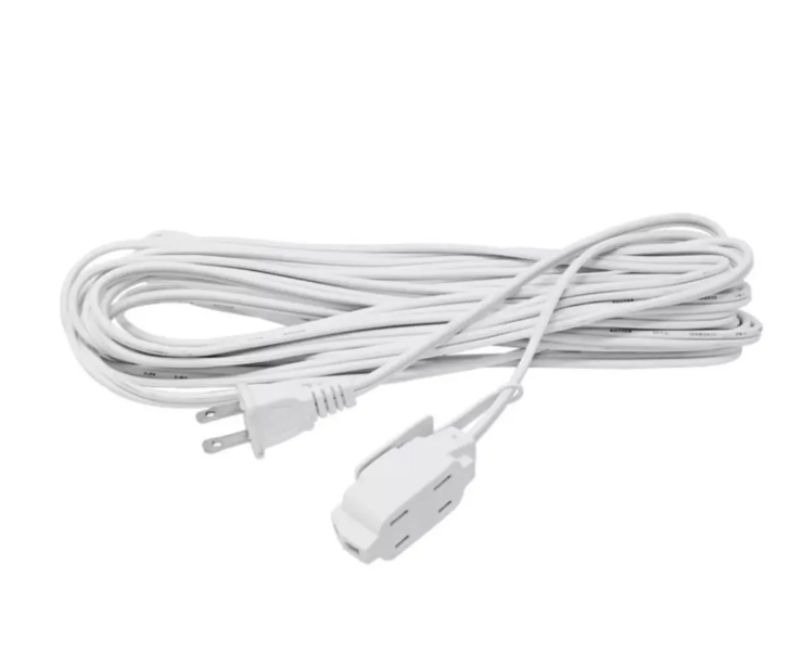 Cable Extensión Eléctrica De 3 Metros Doméstica Alta Calidad Color Blanco